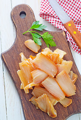 Image showing smoked fish on board