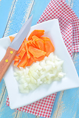 Image showing raw carrot and onion