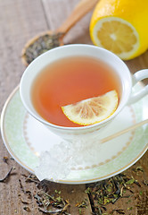 Image showing tea with lemon