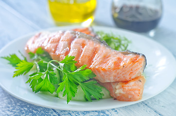 Image showing fried salmon