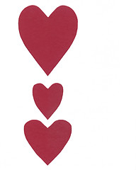 Image showing three red hearts