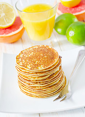 Image showing pancakes with fruit