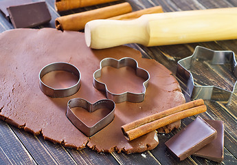 Image showing chocolate dough for cookies