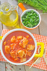 Image showing chicken with tomato sauce