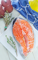 Image showing raw salmon steak