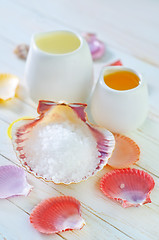 Image showing sea salt and shells