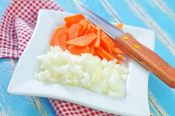 Image showing raw carrot and onion