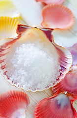 Image showing sea salt and shells