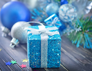 Image showing christmas decoration on wooden background