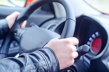 Image showing man driving his car