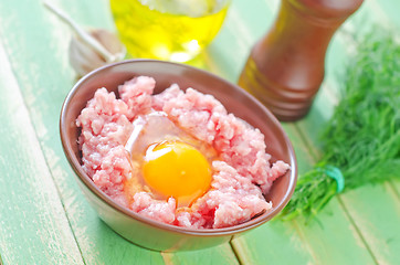 Image showing minced meat with egg