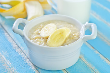 Image showing oat flakes with banana