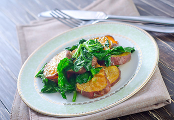 Image showing sweet potato with spinach