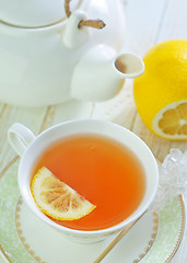 Image showing tea with lemon