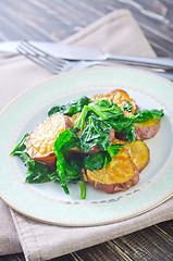Image showing sweet potato with spinach