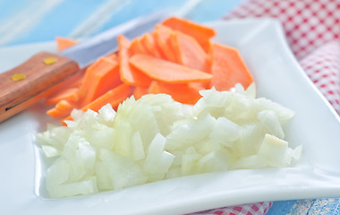 Image showing raw carrot and onion