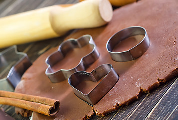 Image showing chocolate dough for cookies