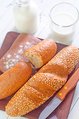 Image showing bread and milk