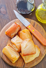 Image showing smoked fish on board