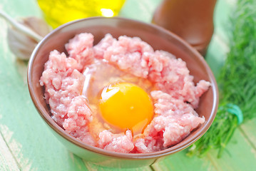 Image showing minced meat with egg