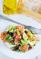 Image showing salad with salmon