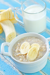 Image showing oat flakes with banana