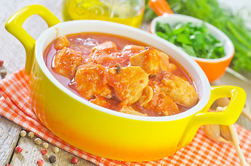 Image showing chicken with tomato sauce