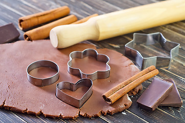 Image showing chocolate dough for cookies