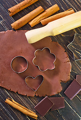 Image showing chocolate dough for cookies