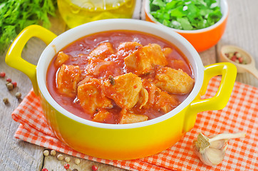 Image showing chicken with tomato sauce