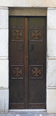 Image showing Antique Orthodox Church Door