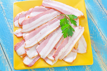 Image showing smoked bacon on plate