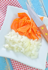 Image showing raw carrot and onion