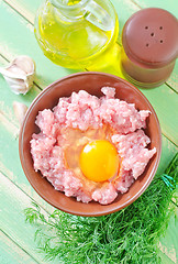 Image showing minced meat with egg
