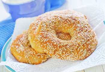 Image showing bagels with sesame