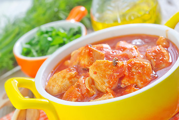 Image showing chicken with tomato sauce