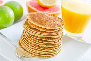 Image showing pancakes with fruit