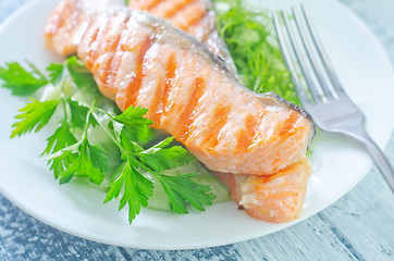 Image showing fried salmon