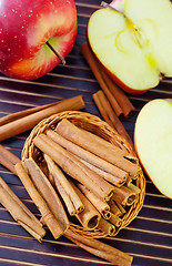 Image showing apples and cinnamon