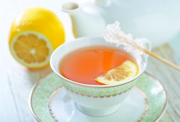 Image showing tea with lemon