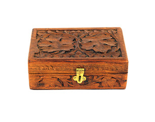 Image showing Engraved wooden box