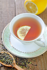 Image showing tea with lemon