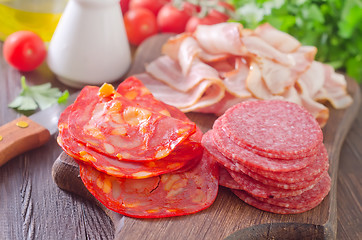 Image showing salami and bacon