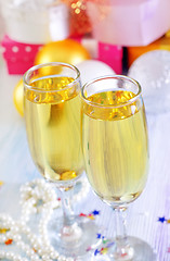 Image showing champagne flutes