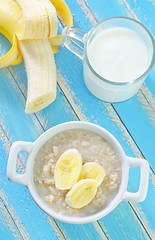 Image showing oat flakes with banana