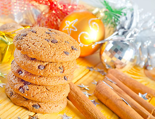 Image showing cookies and christmas decoration