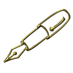 Image showing Golden fountain pen