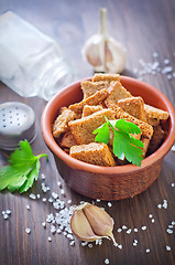 Image showing toasts with salt and garlic