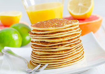 Image showing pancakes with fruit