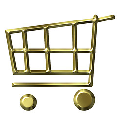 Image showing Golden Shopping Cart